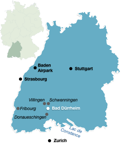 Bad Dürrheim auf der Deutschlandkarte